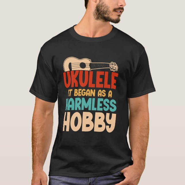 Camiseta Ukulele Hawaiano Uke Ukulele Comenzó Como Un Harml (Anverso)
