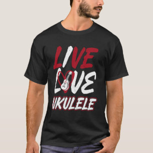 Camiseta Ukulele Hawaiano Uke Vive Ama Ukulele