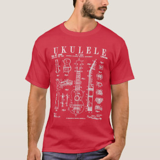 Camiseta Ukulele Instrumento Musical Dibujo De Patente De U