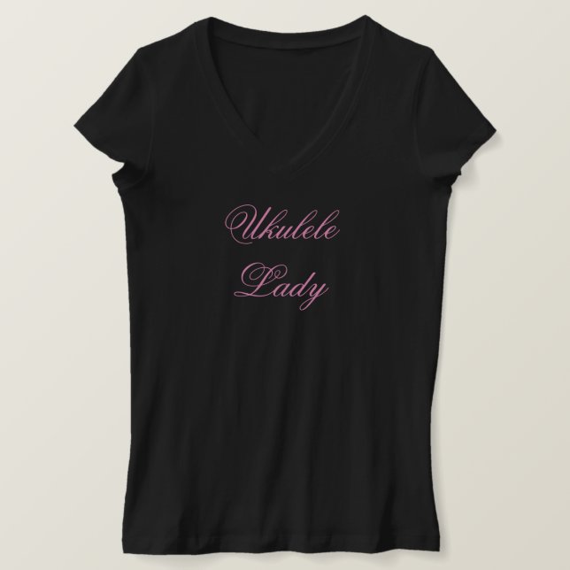 Camiseta Ukulele Lady - Oscuro (Anverso del diseño)
