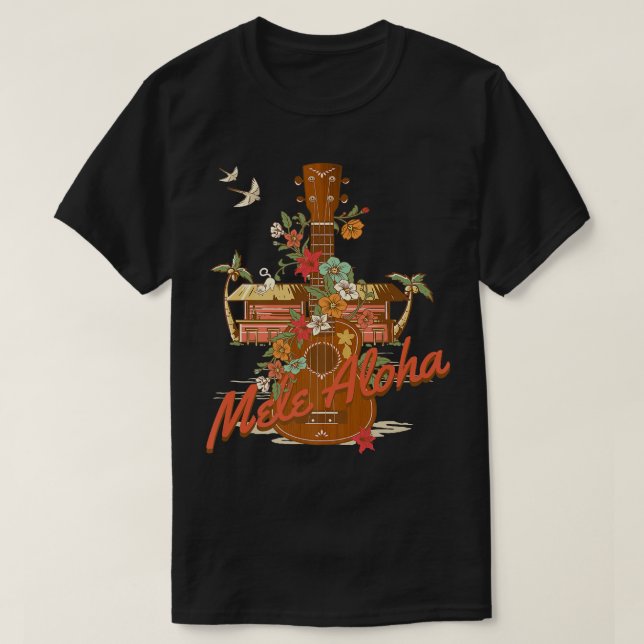 Camiseta Ukulele Mele Aloha Hawaii para los amantes de la m (Diseño del anverso)