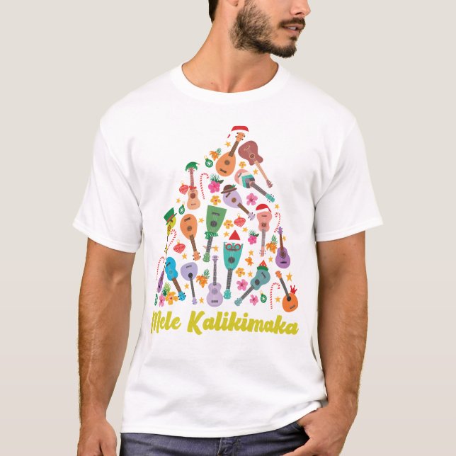 Camiseta Ukulele Mele Kalikimaka Árbol de Navidad (Anverso)