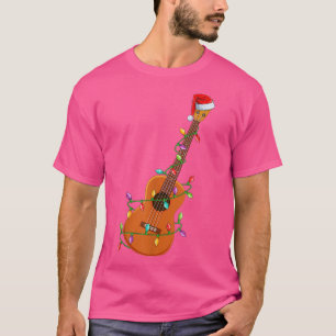 Camiseta Ukulele Music Lover Xmas Santa Hat Ukulele Christi