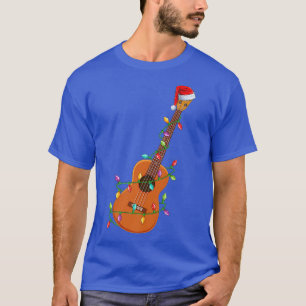 Camiseta Ukulele Music Lover Xmas Santa Hat Ukulele Christi