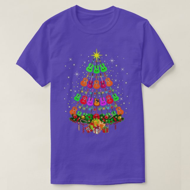 Camiseta Ukulele Music Uke Mele Kalikimaka Christmas Tree S (Diseño del anverso)