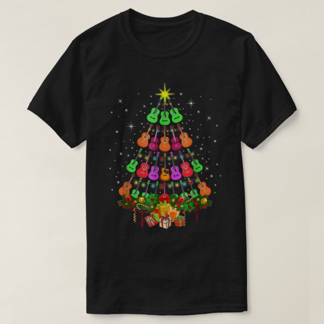Camiseta Ukulele Music Uke Mele Kalikimaka Christmas Tree S (Diseño del anverso)