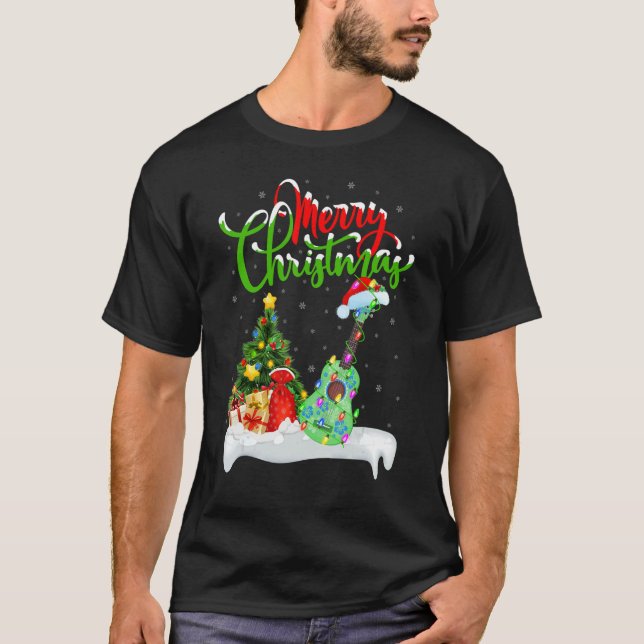 Camiseta Ukulele Music   Xmas Decorations Santa Ukulele Chr (Anverso)