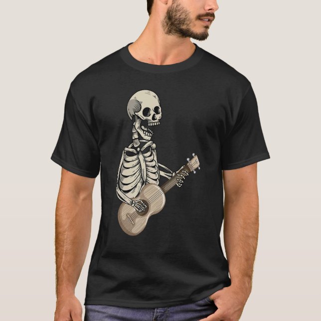 Camiseta Ukulele Player Retro Skeleton Ukulele Guitar (Anverso)