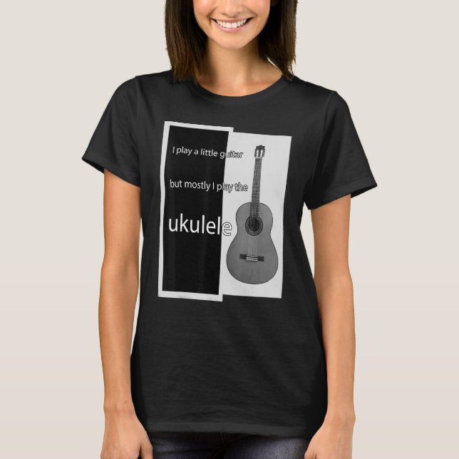 Camiseta Ukulele Pun Little Guitar (Anverso)