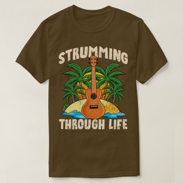 Camiseta Ukulele rezumando a través de la vida (Diseño del anverso)