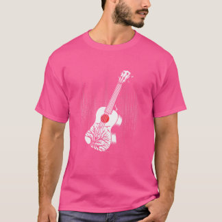 Camiseta Ukulele Sound Wave Músico Acústico Hawaití Uke
