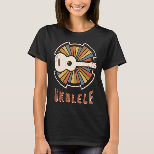 Camiseta Ukulele Vintage Classic Retro Music Love (Anverso)