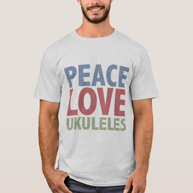 Camiseta Ukuleles del amor de la paz (Anverso)