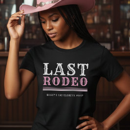 Camiseta Última Fiesta de Soltera Rodeo Rosa y Negro