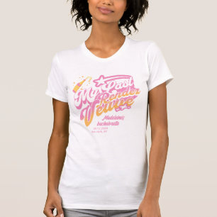 Camiseta Última Novia Despedida de Soltera Rosa Naranja Veu