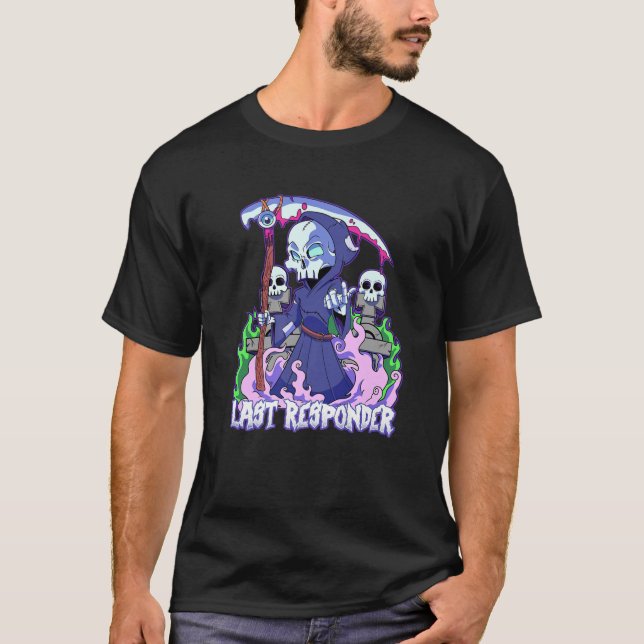 Camiseta Última respuesta Pastel Gótico Grim Reaper Creepy  (Anverso)