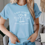 Camiseta Última tostada en la costa Beach Bachelorette<br><div class="desc">¡Prepárate para hacer olas con esta adorable camisa de soltera! Ya sea que estés golpeando la playa o pintando el pueblo de rojo, esta camisa es el accesorio perfecto para tu última celebración en la costa antes de atarse el nudo. Con su divertido y pegadizo eslogan "Última tostada en la...</div>