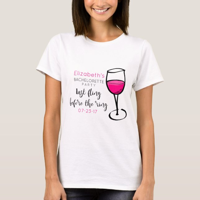 Camiseta Última Vuelta Antes De La Bachelorette De Vino Ani (Anverso)