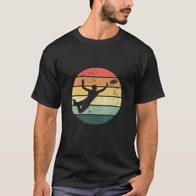 Camiseta Ultimate Frisbee Flying Disc Sport Silhouette Vint (Anverso)