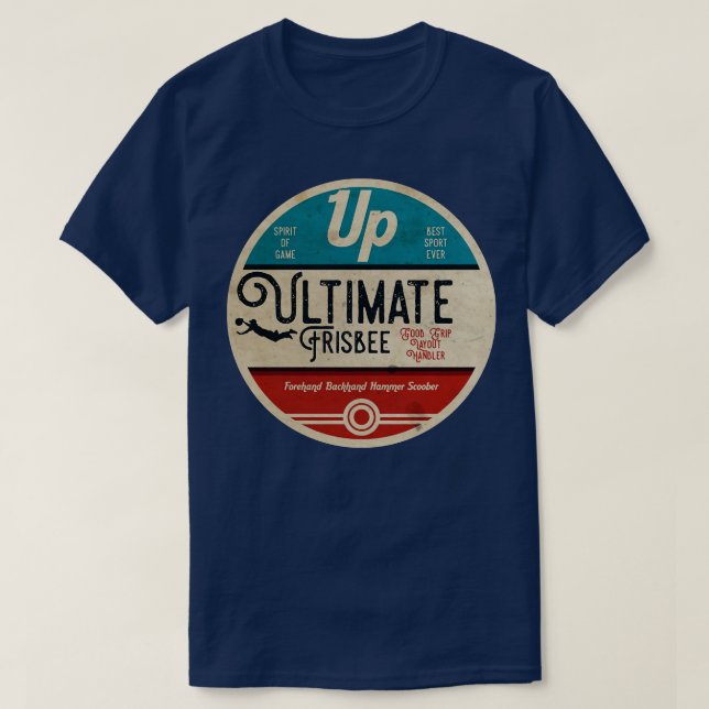 Camiseta Ultimate Frisbee Vintage (Diseño del anverso)