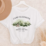 Camiseta Último Camino Antes Del Fin De Semana De La Bachel<br><div class="desc">Este diseño cuenta con un hermoso bosque acuático. Prepárate para un fin de semana divertido en las montañas con esta colección!</div>