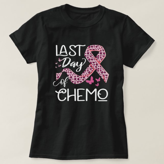 Camiseta Último Día De Chemo - Cinta De Leopardo Rosa (Diseño del anverso)