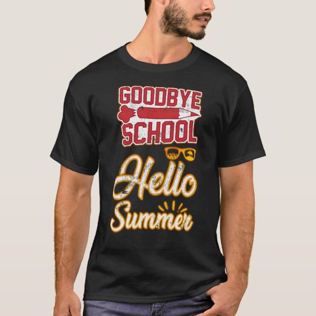 Camiseta Último día de clases - Escuela de despedida, Hola  (Anverso)