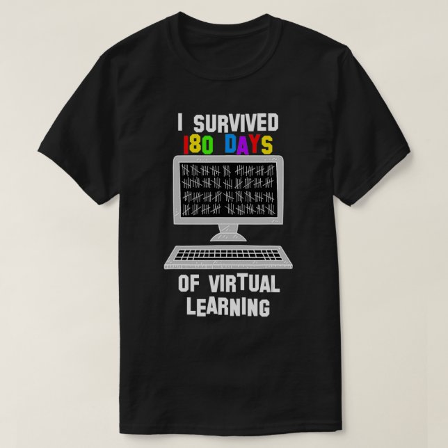 Camiseta Último día de clases Sobreviviente virtual remoto  (Diseño del anverso)