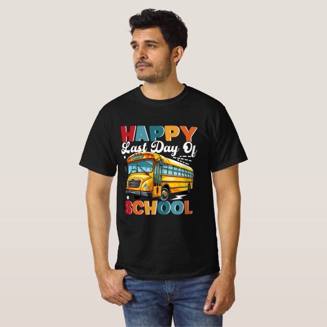 Camiseta Último día de colegio para conductores de autobús (Anverso completo)
