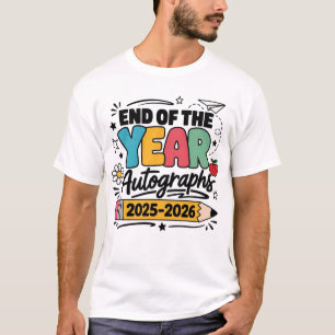 Camiseta Último Día de Escuela Autografías de Fin de Año 20