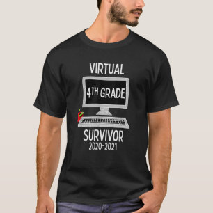 Camiseta Último día de escuela virtual sobreviviente de 4º 