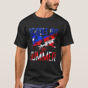 Camiseta Último Día De Escuelas Fuera En Verano La Bandera