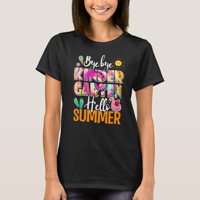 Camiseta Último Día De La Escuela Bye Kinder Garten Hellove (Anverso)