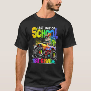 Camiseta Último Día De La Escuela Primer Grado Dino Monster