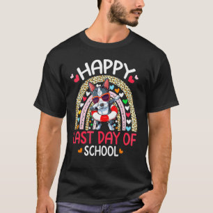 Camiseta Último Día De La Escuela Verano Boston Terrier Dab