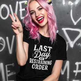 Camiseta Último Día de Orden de Restricción Impresión Blanc