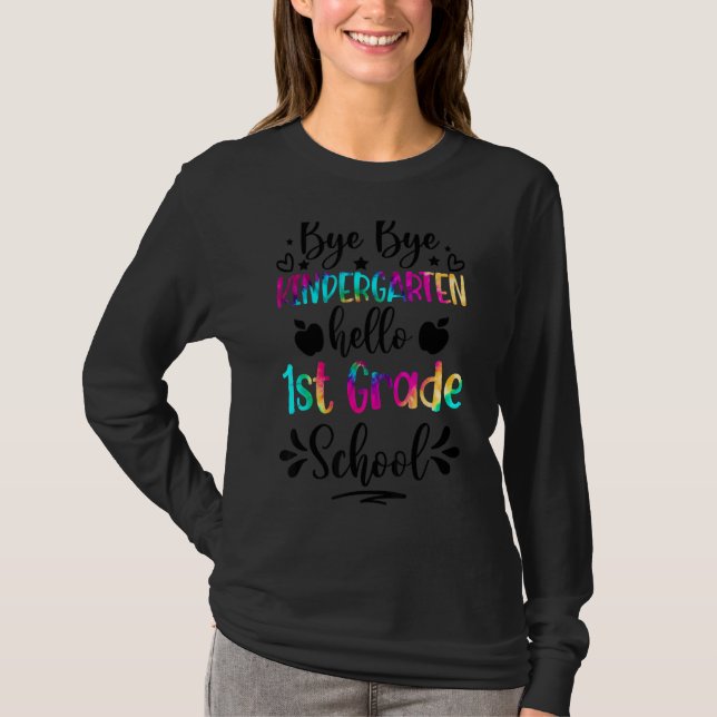 Camiseta Último Día Del Colegio Bye Bye Kindergarten Hola 1 (Anverso)