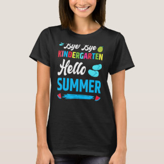 Camiseta Último Día Del Colegio Bye Bye Kindergarten Hola S