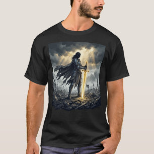 Camiseta Último en Pie Guerrero de Fantasía Oscura Batalla
