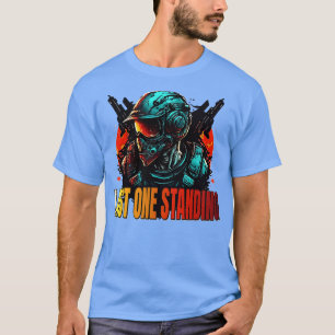 Camiseta Último jugador multijugador de juego FPS de pie