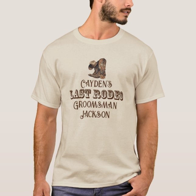 Camiseta Último rodeo de Bachelor Party Cowboy Groomsman (Anverso)