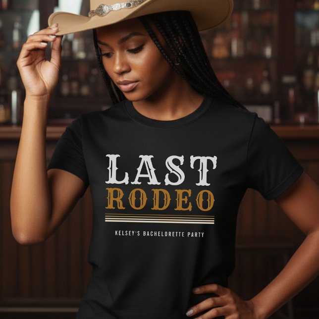 Camiseta Último Rodeo de Soltera Despedida de Soltero Marró (Last Rodeo Bachelorette Bachelor Party Brown T-Shirt
)