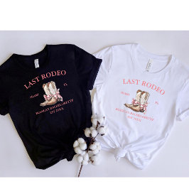 Camiseta Último Rodeo Occidental Coquette botas Bachelorett