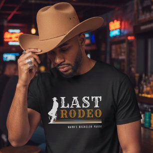 Camiseta Último Vaquero del Rodeo Fiesta de Soltero Marrón 