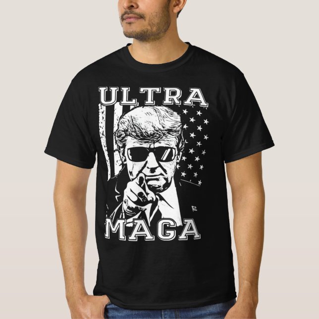 Camiseta Ultra MAGA Divertido Anti Biden Bandera Estadounid (Anverso)