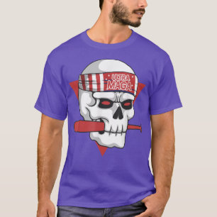 Camiseta ULTRA MAGA Funny Skeleton Patriótico Con USA Banda