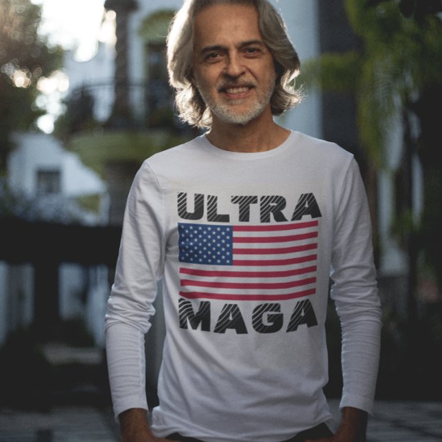 CAMISETA ULTRA MAGA MENS TRUMP T-SHIRTS LARGO MANCHADO (Subido por el creador)
