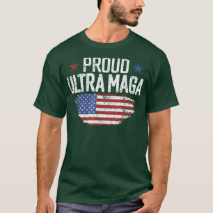Camiseta Ultra Maga Shirt American Flag Disstressed Proud U