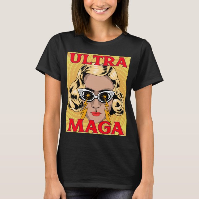 CAMISETA ULTRA MAGA TRUMP LADIES FUNNY T-SHIRS (Anverso)