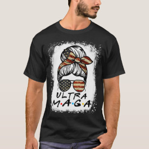 Camiseta Ultra Mega Messy Bun Bandera de los Estados Unidos